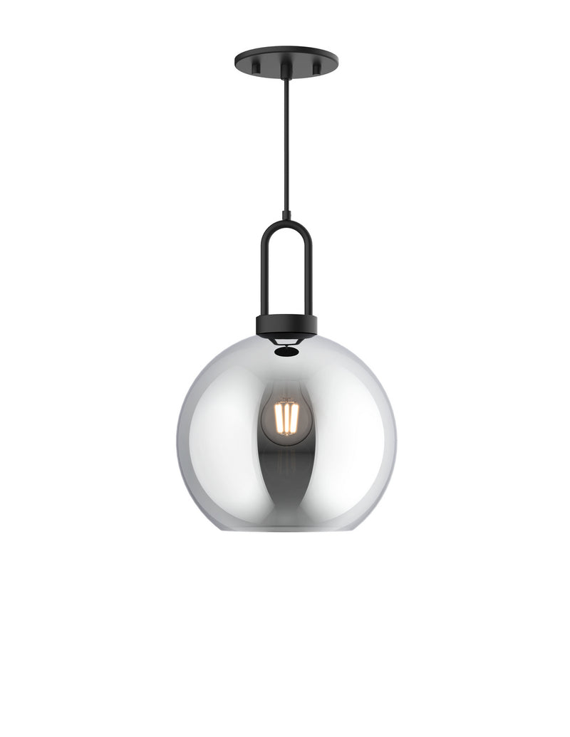 Alora - PD601710MBSM - One Light Pendant - Soji - Matte Black/Smoked Solid Glass