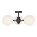 Three Light Semi-Flush Mount<br /><span style="color:#4AB0CE;">Entrega: 4-10 dias en USA</span><br /><span style="color:#4AB0CE;font-size:60%;">PREGUNTE POR ENTREGA EN PANAMA</span><br />Collection: Nouveau<br />Finish: Matte Black/Opal Matte Glass