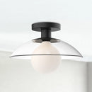 Alora - SF517112MBCL - One Light Semi-Flush Mount - Francesca - Clear Glass/Matte Black