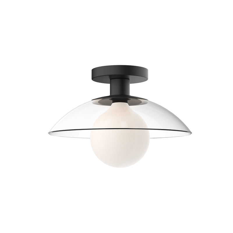 Alora - SF517112MBCL - One Light Semi-Flush Mount - Francesca - Clear Glass/Matte Black