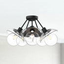 Alora - SF517220MBCL - Five Light Semi-Flush Mount - Francesca - Clear Glass/Matte Black