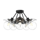 Alora - SF517220MBCL - Five Light Semi-Flush Mount - Francesca - Clear Glass/Matte Black