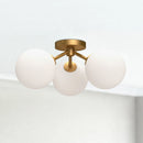 Alora - SF549315AGOP - Three Light Semi-Flush Mount - Cassia - Aged Gold/Opal Matte Glass