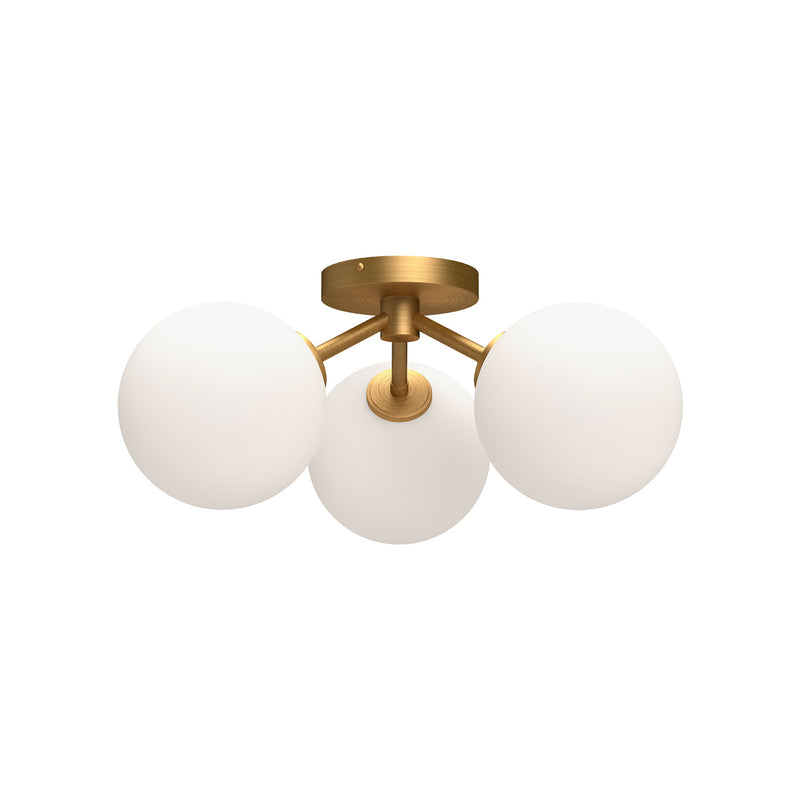 Alora - SF549315AGOP - Three Light Semi-Flush Mount - Cassia - Aged Gold/Opal Matte Glass