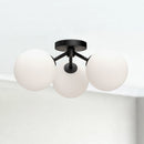 Alora - SF549315MBOP - Three Light Semi-Flush Mount - Cassia - Matte Black/Opal Matte Glass