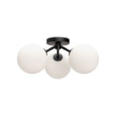 Three Light Semi-Flush Mount<br /><span style="color:#4AB0CE;">Entrega: 4-10 dias en USA</span><br /><span style="color:#4AB0CE;font-size:60%;">PREGUNTE POR ENTREGA EN PANAMA</span><br />Collection: Cassia<br />Finish: Matte Black/Opal Matte Glass