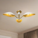 Three Light Semi-Flush Mount<br /><span style="color:#4AB0CE;">Entrega: 4-10 dias en USA</span><br /><span style="color:#4AB0CE;font-size:60%;">PREGUNTE POR ENTREGA EN PANAMA</span><br />Collection: Oscar<br />Finish: Aged Gold/White