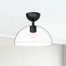 Alora - SF563012MBCL - One Light Semi-Flush Mount - Jude - Clear Glass/Matte Black