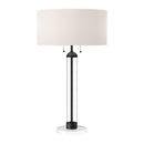 Two Light Table Lamp<br /><span style="color:#4AB0CE;">Entrega: 4-10 dias en USA</span><br /><span style="color:#4AB0CE;font-size:60%;">PREGUNTE POR ENTREGA EN PANAMA</span><br />Collection: Sasha<br />Finish: Matte Black/White Linen
