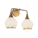 Two Light Bathroom Fixtures<br /><span style="color:#4AB0CE;">Entrega: 4-10 dias en USA</span><br /><span style="color:#4AB0CE;font-size:60%;">PREGUNTE POR ENTREGA EN PANAMA</span><br />Collection: Hazel<br />Finish: Aged Gold/Opal Matte Glass