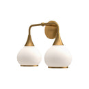 Two Light Bathroom Fixtures<br /><span style="color:#4AB0CE;">Entrega: 4-10 dias en USA</span><br /><span style="color:#4AB0CE;font-size:60%;">PREGUNTE POR ENTREGA EN PANAMA</span><br />Collection: Hazel<br />Finish: Aged Gold/Opal Matte Glass