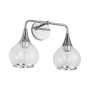 Two Light Bathroom Fixtures<br /><span style="color:#4AB0CE;">Entrega: 4-10 dias en USA</span><br /><span style="color:#4AB0CE;font-size:60%;">PREGUNTE POR ENTREGA EN PANAMA</span><br />Collection: Hazel<br />Finish: Chrome/Clear Glass