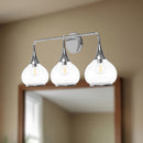 Alora - VL524326CHCL - Three Light Bathroom Fixtures - Hazel - Chrome/Clear Glass