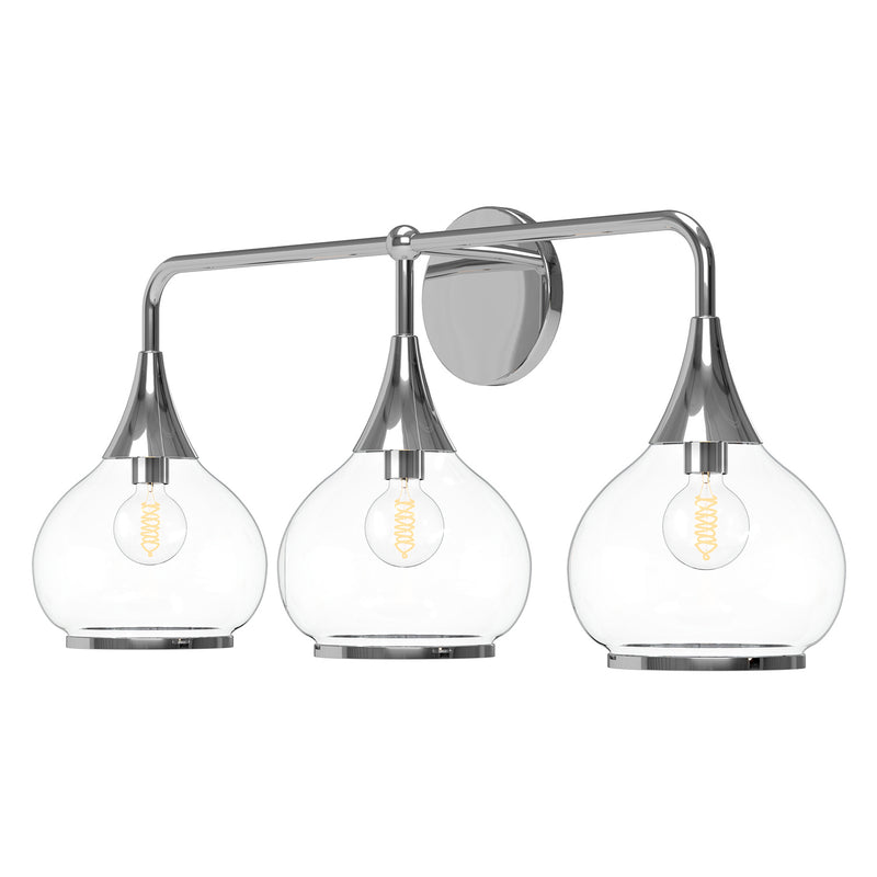 Alora - VL524326CHCL - Three Light Bathroom Fixtures - Hazel - Chrome/Clear Glass