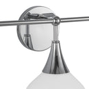 Three Light Bathroom Fixtures<br /><span style="color:#4AB0CE;">Entrega: 4-10 dias en USA</span><br /><span style="color:#4AB0CE;font-size:60%;">PREGUNTE POR ENTREGA EN PANAMA</span><br />Collection: Hazel<br />Finish: Chrome/Opal Matte Glass