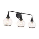 Three Light Bathroom Fixtures<br /><span style="color:#4AB0CE;">Entrega: 4-10 dias en USA</span><br /><span style="color:#4AB0CE;font-size:60%;">PREGUNTE POR ENTREGA EN PANAMA</span><br />Collection: Hazel<br />Finish: Clear Glass/Matte Black