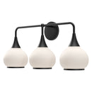 Three Light Bathroom Fixtures<br /><span style="color:#4AB0CE;">Entrega: 4-10 dias en USA</span><br /><span style="color:#4AB0CE;font-size:60%;">PREGUNTE POR ENTREGA EN PANAMA</span><br />Collection: Hazel<br />Finish: Matte Black/Opal Matte Glass