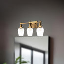 Alora - VL538322AGCL - Three Light Bathroom Fixtures - Kingsley - Aged Gold/Clear Glass