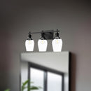 Alora - VL538322MBCL - Three Light Bathroom Fixtures - Kingsley - Clear Glass/Matte Black