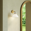 Alora - WV470108BGGO - One Light Vanity - Halston - Brushed Gold/Glossy Opal Glass