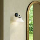 Alora - WV470108MBGO - One Light Vanity - Halston - Glossy Opal Glass/Matte Black