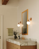 One Light Vanity<br /><span style="color:#4AB0CE;">Entrega: 4-10 dias en USA</span><br /><span style="color:#4AB0CE;font-size:60%;">PREGUNTE POR ENTREGA EN PANAMA</span><br />Collection: Nouveau<br />Finish: Aged Gold/Opal Matte Glass