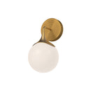 One Light Vanity<br /><span style="color:#4AB0CE;">Entrega: 4-10 dias en USA</span><br /><span style="color:#4AB0CE;font-size:60%;">PREGUNTE POR ENTREGA EN PANAMA</span><br />Collection: Nouveau<br />Finish: Aged Gold/Opal Matte Glass