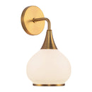 One Light Vanity<br /><span style="color:#4AB0CE;">Entrega: 4-10 dias en USA</span><br /><span style="color:#4AB0CE;font-size:60%;">PREGUNTE POR ENTREGA EN PANAMA</span><br />Collection: Hazel<br />Finish: Aged Gold/Opal Matte Glass
