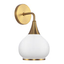 One Light Vanity<br /><span style="color:#4AB0CE;">Entrega: 4-10 dias en USA</span><br /><span style="color:#4AB0CE;font-size:60%;">PREGUNTE POR ENTREGA EN PANAMA</span><br />Collection: Hazel<br />Finish: Aged Gold/Opal Matte Glass