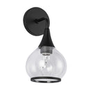 One Light Vanity<br /><span style="color:#4AB0CE;">Entrega: 4-10 dias en USA</span><br /><span style="color:#4AB0CE;font-size:60%;">PREGUNTE POR ENTREGA EN PANAMA</span><br />Collection: Hazel<br />Finish: Clear Glass/Matte Black