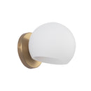 One Light Vanity<br /><span style="color:#4AB0CE;">Entrega: 4-10 dias en USA</span><br /><span style="color:#4AB0CE;font-size:60%;">PREGUNTE POR ENTREGA EN PANAMA</span><br />Collection: Willow<br />Finish: Brushed Gold/Opal Matte Glass