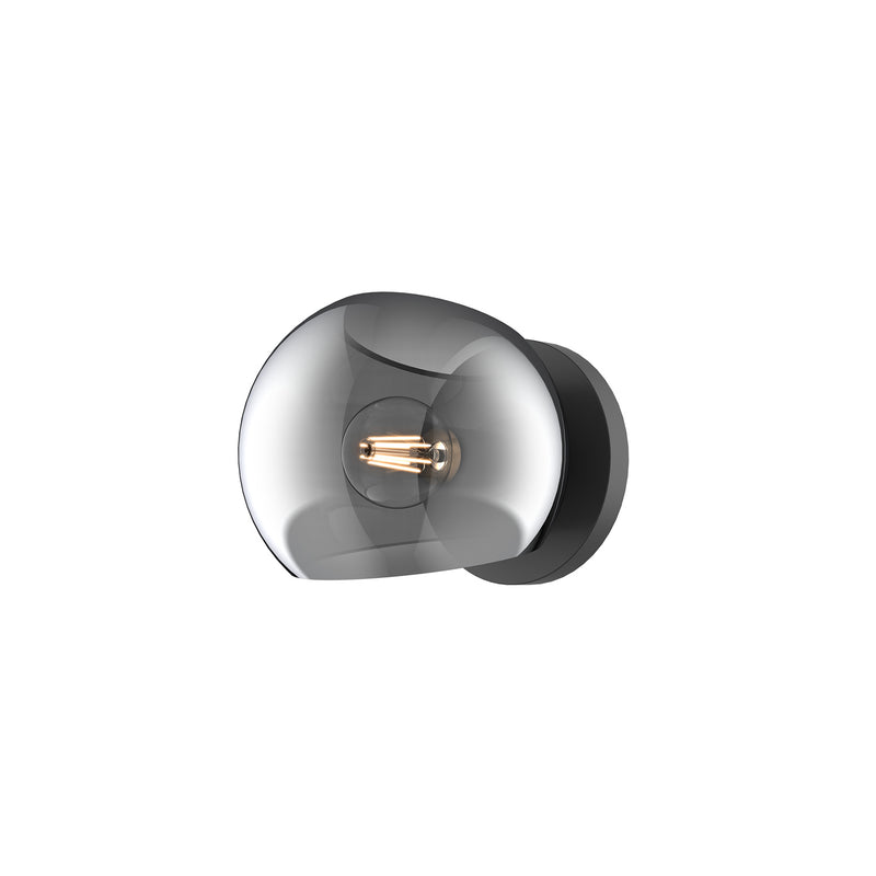 One Light Vanity<br /><span style="color:#4AB0CE;">Entrega: 4-10 dias en USA</span><br /><span style="color:#4AB0CE;font-size:60%;">PREGUNTE POR ENTREGA EN PANAMA</span><br />Collection: Willow<br />Finish: Matte Black/Smoked Solid Glass