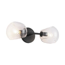 Two Light Vanity<br /><span style="color:#4AB0CE;">Entrega: 4-10 dias en USA</span><br /><span style="color:#4AB0CE;font-size:60%;">PREGUNTE POR ENTREGA EN PANAMA</span><br />Collection: Willow<br />Finish: Clear Glass/Matte Black