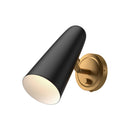One Light Vanity<br /><span style="color:#4AB0CE;">Entrega: 4-10 dias en USA</span><br /><span style="color:#4AB0CE;font-size:60%;">PREGUNTE POR ENTREGA EN PANAMA</span><br />Collection: Daniel<br />Finish: Aged Gold/Matte Black
