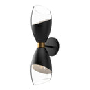 Two Light Vanity<br /><span style="color:#4AB0CE;">Entrega: 4-10 dias en USA</span><br /><span style="color:#4AB0CE;font-size:60%;">PREGUNTE POR ENTREGA EN PANAMA</span><br />Collection: Capri<br />Finish: Clear Glass/Matte Black