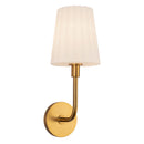 One Light Vanity<br /><span style="color:#4AB0CE;">Entrega: 4-10 dias en USA</span><br /><span style="color:#4AB0CE;font-size:60%;">PREGUNTE POR ENTREGA EN PANAMA</span><br />Collection: Plisse<br />Finish: Aged Gold/Opal Matte Glass