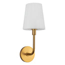 One Light Vanity<br /><span style="color:#4AB0CE;">Entrega: 4-10 dias en USA</span><br /><span style="color:#4AB0CE;font-size:60%;">PREGUNTE POR ENTREGA EN PANAMA</span><br />Collection: Plisse<br />Finish: Aged Gold/Opal Matte Glass