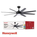 Abanico de techo 70'' decorativo negro con luz led 30w control remoto.
