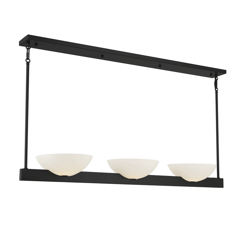 Three Light Linear Chandelier<br /><span style="color:#4AB0CE;">Entrega: 4-10 dias en USA</span><br /><span style="color:#4AB0CE;font-size:60%;">PREGUNTE POR ENTREGA EN PANAMA</span><br />Collection: Fallon<br />Finish: Matte Black