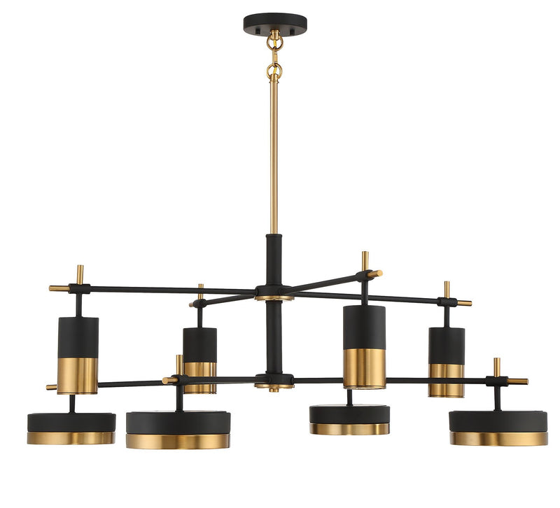 LED Chandelier<br /><span style="color:#4AB0CE;">Entrega: 4-10 dias en USA</span><br /><span style="color:#4AB0CE;font-size:60%;">PREGUNTE POR ENTREGA EN PANAMA</span><br />Collection: Ashor<br />Finish: Matte Black with Warm Brass Accents
