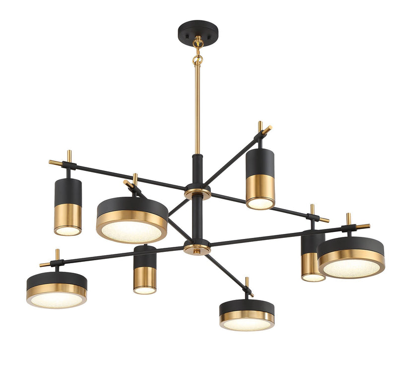 LED Chandelier<br /><span style="color:#4AB0CE;">Entrega: 4-10 dias en USA</span><br /><span style="color:#4AB0CE;font-size:60%;">PREGUNTE POR ENTREGA EN PANAMA</span><br />Collection: Ashor<br />Finish: Matte Black with Warm Brass Accents