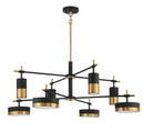 Savoy House - 1-1637-8-143 - LED Chandelier - Ashor - Matte Black with Warm Brass Accents