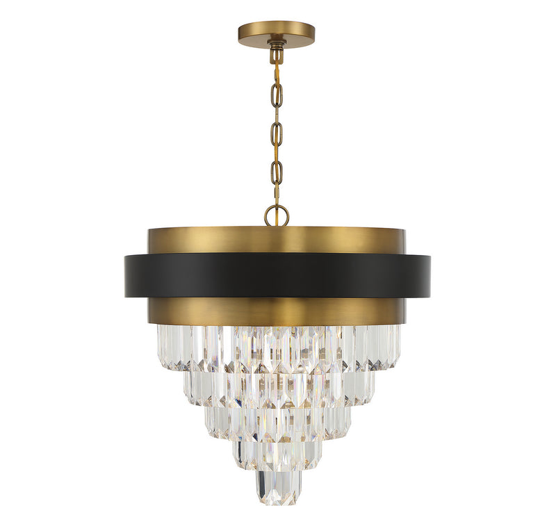 Four Light Chandelier<br /><span style="color:#4AB0CE;">Entrega: 4-10 dias en USA</span><br /><span style="color:#4AB0CE;font-size:60%;">PREGUNTE POR ENTREGA EN PANAMA</span><br />Collection: Marquise<br />Finish: Matte Black with Warm Brass Accents