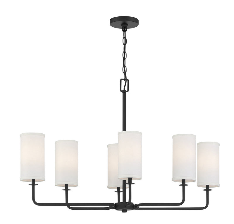 Six Light Linear Chandelier<br /><span style="color:#4AB0CE;">Entrega: 4-10 dias en USA</span><br /><span style="color:#4AB0CE;font-size:60%;">PREGUNTE POR ENTREGA EN PANAMA</span><br />Collection: Powell<br />Finish: Matte Black