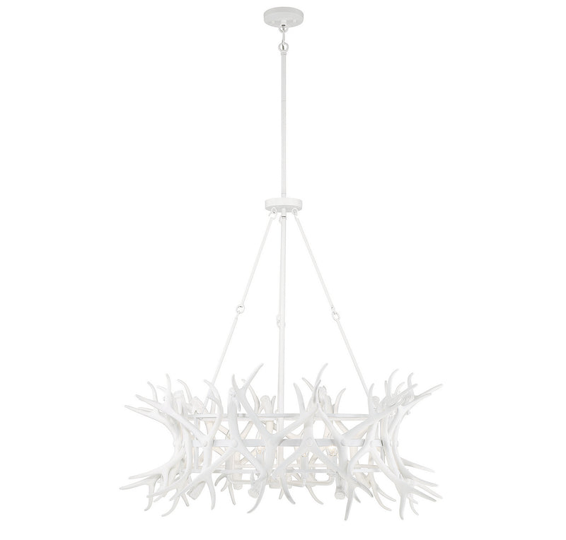 Eight Light Chandelier<br /><span style="color:#4AB0CE;">Entrega: 4-10 dias en USA</span><br /><span style="color:#4AB0CE;font-size:60%;">PREGUNTE POR ENTREGA EN PANAMA</span><br />Collection: Daniels<br />Finish: Matte White