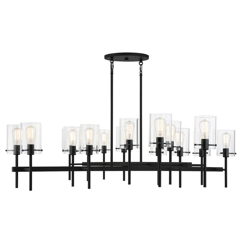 16 Light Chandelier<br /><span style="color:#4AB0CE;">Entrega: 4-10 dias en USA</span><br /><span style="color:#4AB0CE;font-size:60%;">PREGUNTE POR ENTREGA EN PANAMA</span><br />Collection: Vista<br />Finish: Matte Black