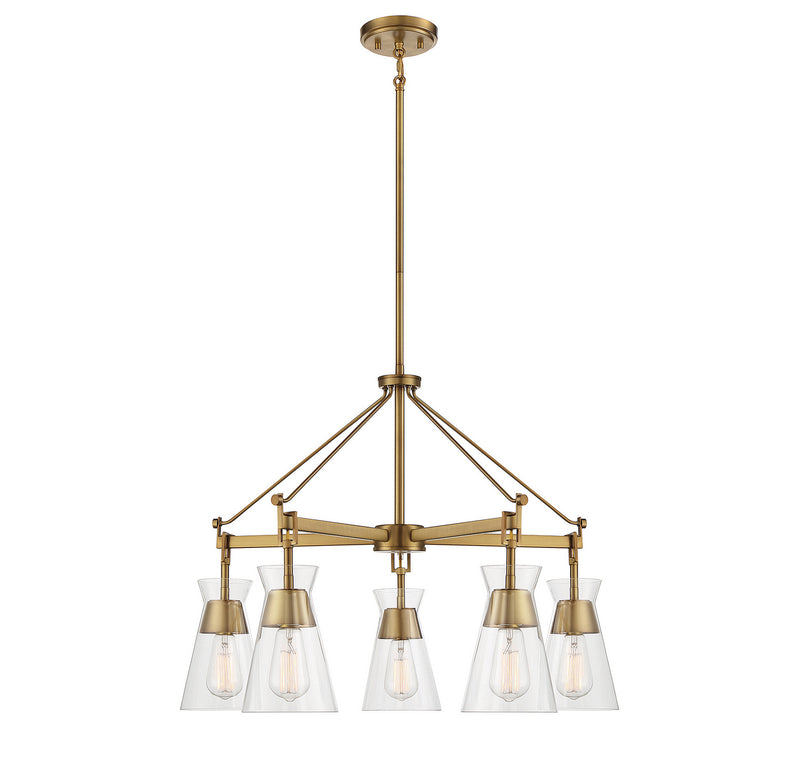 Five Light Chandelier<br /><span style="color:#4AB0CE;">Entrega: 4-10 dias en USA</span><br /><span style="color:#4AB0CE;font-size:60%;">PREGUNTE POR ENTREGA EN PANAMA</span><br />Collection: Lakewood<br />Finish: Warm Brass