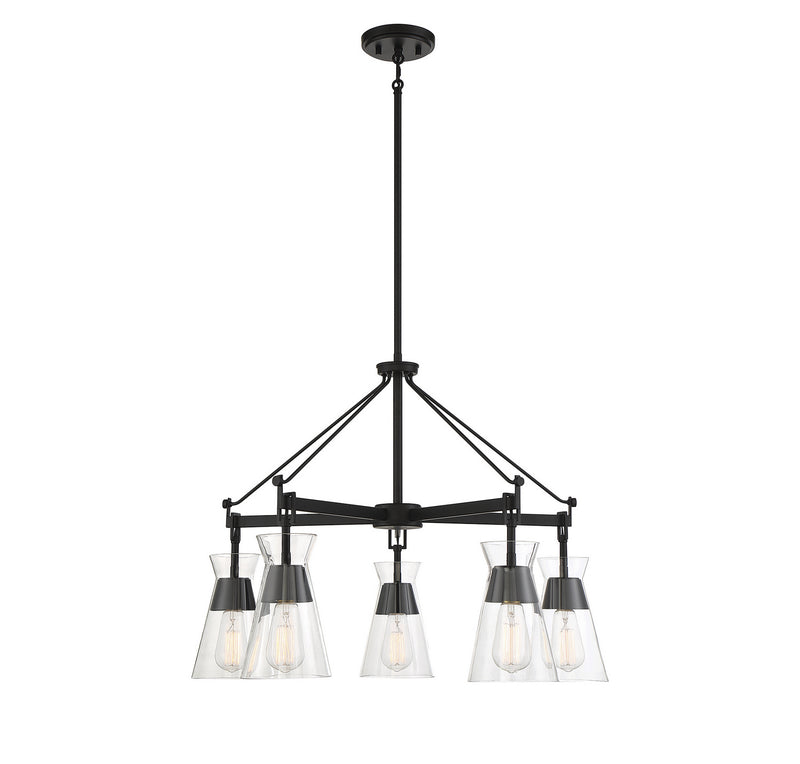 Five Light Chandelier<br /><span style="color:#4AB0CE;">Entrega: 4-10 dias en USA</span><br /><span style="color:#4AB0CE;font-size:60%;">PREGUNTE POR ENTREGA EN PANAMA</span><br />Collection: Lakewood<br />Finish: Matte Black