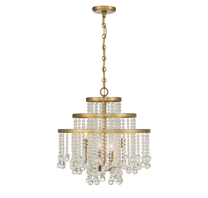 Four Light Chandelier<br /><span style="color:#4AB0CE;">Entrega: 4-10 dias en USA</span><br /><span style="color:#4AB0CE;font-size:60%;">PREGUNTE POR ENTREGA EN PANAMA</span><br />Collection: Luna<br />Finish: Warm Brass