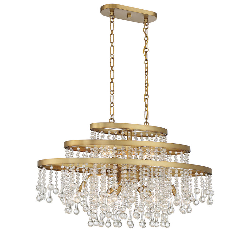 Ten Light Chandelier<br /><span style="color:#4AB0CE;">Entrega: 4-10 dias en USA</span><br /><span style="color:#4AB0CE;font-size:60%;">PREGUNTE POR ENTREGA EN PANAMA</span><br />Collection: Luna<br />Finish: Warm Brass